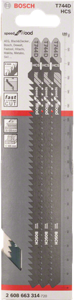 線鋸片 - Speed for Wood Bosch T 744 D 曲線鋸刀片 3 件裝。.