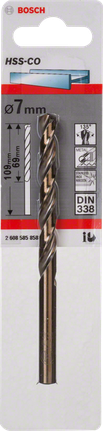 金屬鑽頭 HSS-Co,DIN 338 Bosch7 毫米 HSS-Co 金屬鑽頭。.