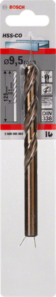 金屬鑽頭 HSS-Co,DIN 338 Bosch9.5 mm HSS-Co 金屬鑽頭.