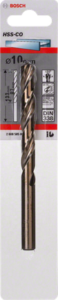 金屬鑽頭 HSS-Co,DIN 338 Bosch10mm HSS-Co 金屬鑽頭 3/8 英吋 DIN 338。.