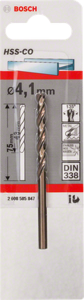 金屬鑽頭 HSS-Co,DIN 338 Bosch4.1mm HSS-Co 金屬鑽頭。.