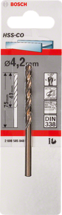 金屬鑽頭 HSS-Co,DIN 338 Bosch4.2 毫米 HSS-Co 金屬鑽頭.