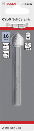 CYL-9 Ceramic 磁磚鑽頭 Bosch16 毫米 CYL-9 瓷磚鑽頭.