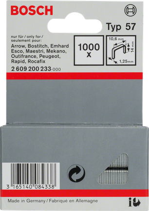 Bosch57 型訂書釘 10.6 x 4 毫米裝。