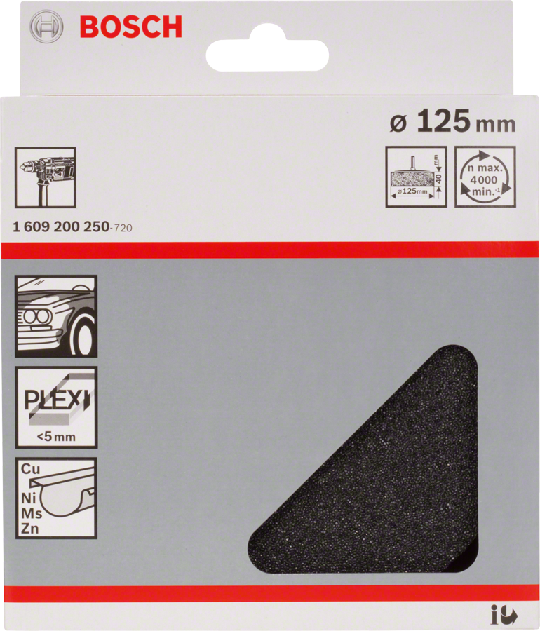 Bosch125mm 金屬和塑膠拋光海綿。