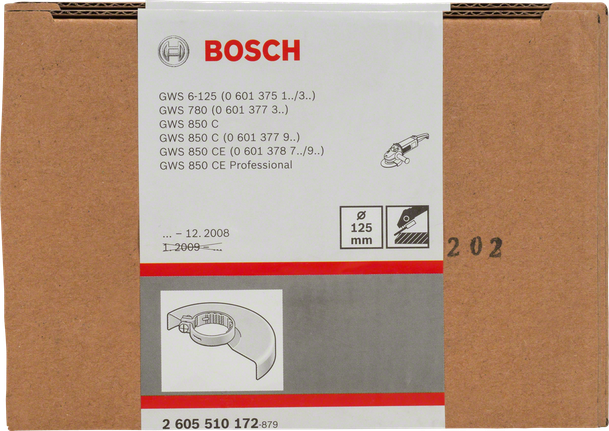無蓋砂輪蓋,用以切斷研磨 Bosch125 毫米防護罩,無蓋。.