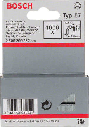 Bosch 57 訂書針 1000 枚裝，適用於訂書機。