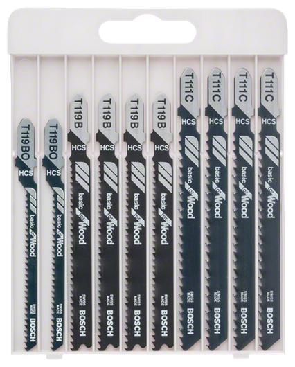 Bosch件拼圖鋸刀片套裝，用於木材切割。.