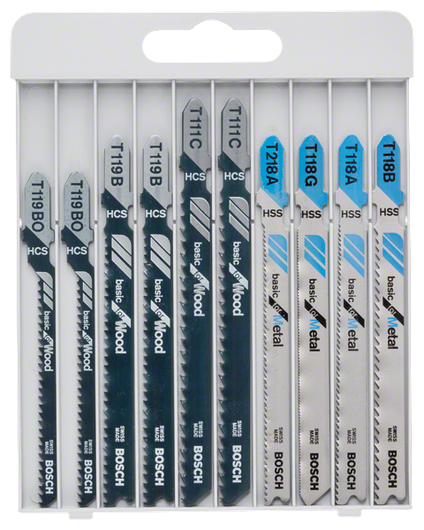 Bosch件拼圖鋸刀片套裝，適用於木材和金屬。.