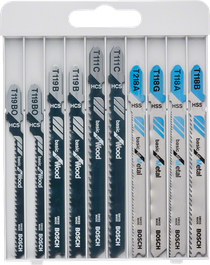 Bosch件拼圖鋸刀片套裝，適用於木材和金屬。.