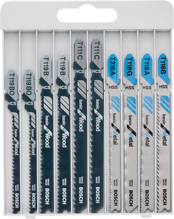 10 入 Basic for Metal and Wood 曲線鋸片套件 Bosch件拼圖鋸刀片套裝,適用於木材和金屬。.