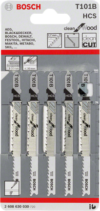 BoschT101B 曲線鋸刀片 5 片裝.