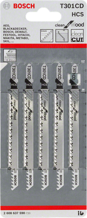 Bosch T 301 CD 曲線鋸刀片包。.