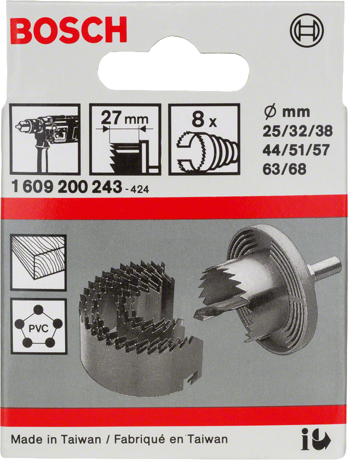 Bosch8 件套孔刀套裝 25–68 毫米。.