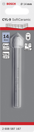 CYL-9 Ceramic 磁磚鑽頭 Bosch14 毫米 CYL-9 瓷磚鑽頭.