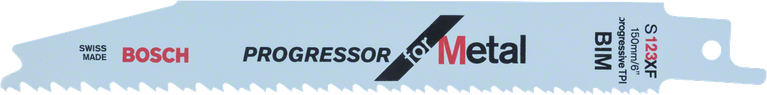 Bosch 123 XF 雙金屬往復鋸片，適用於金屬切割。