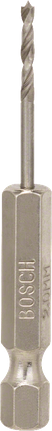 三尖木工鑽頭HSS,1/4"六角柄 帶有 1/4 英寸六角柄的Bosch麻花鑽頭。.
