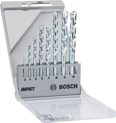 CYL-1 水泥鑽頭 3/4/5/6/7/8/9/10 mm (8 入) Bosch衝擊鑽頭套裝,尺寸為 3 至 10 毫米。.