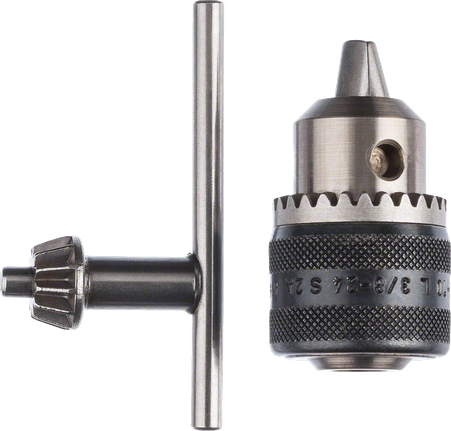 Bosch鑽夾頭附有鑰匙，可牢固擰緊鑽頭。.