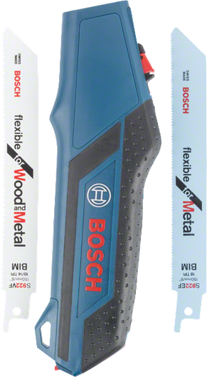 Bosch柄套裝，配有適用於木材和金屬的刀片。.