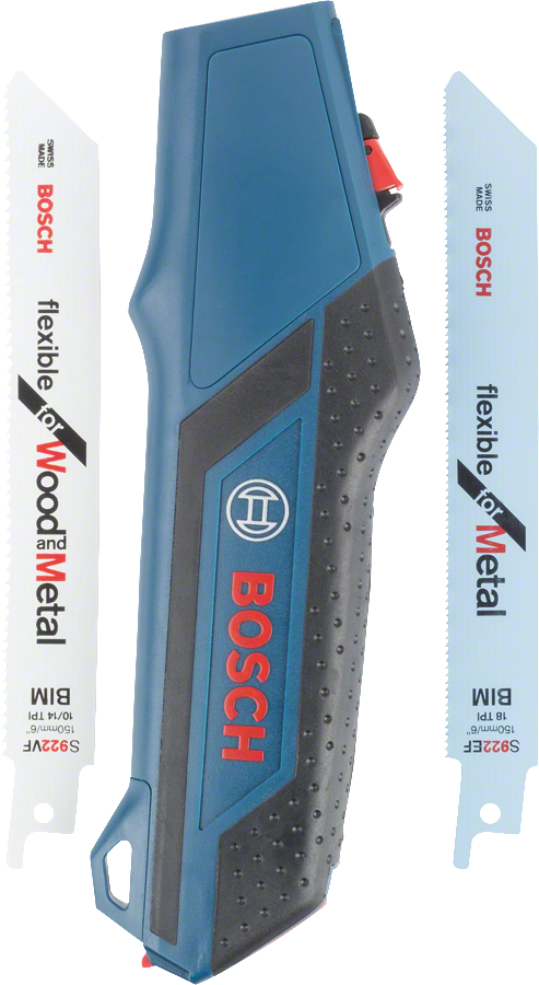 Bosch柄套裝，配有適用於木材和金屬的刀片。.