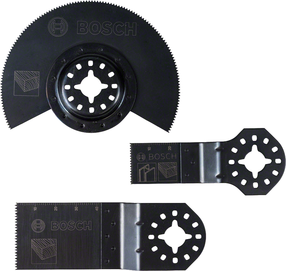 Bosch多功能工具刀片套裝，適用於木材和金屬切割。.