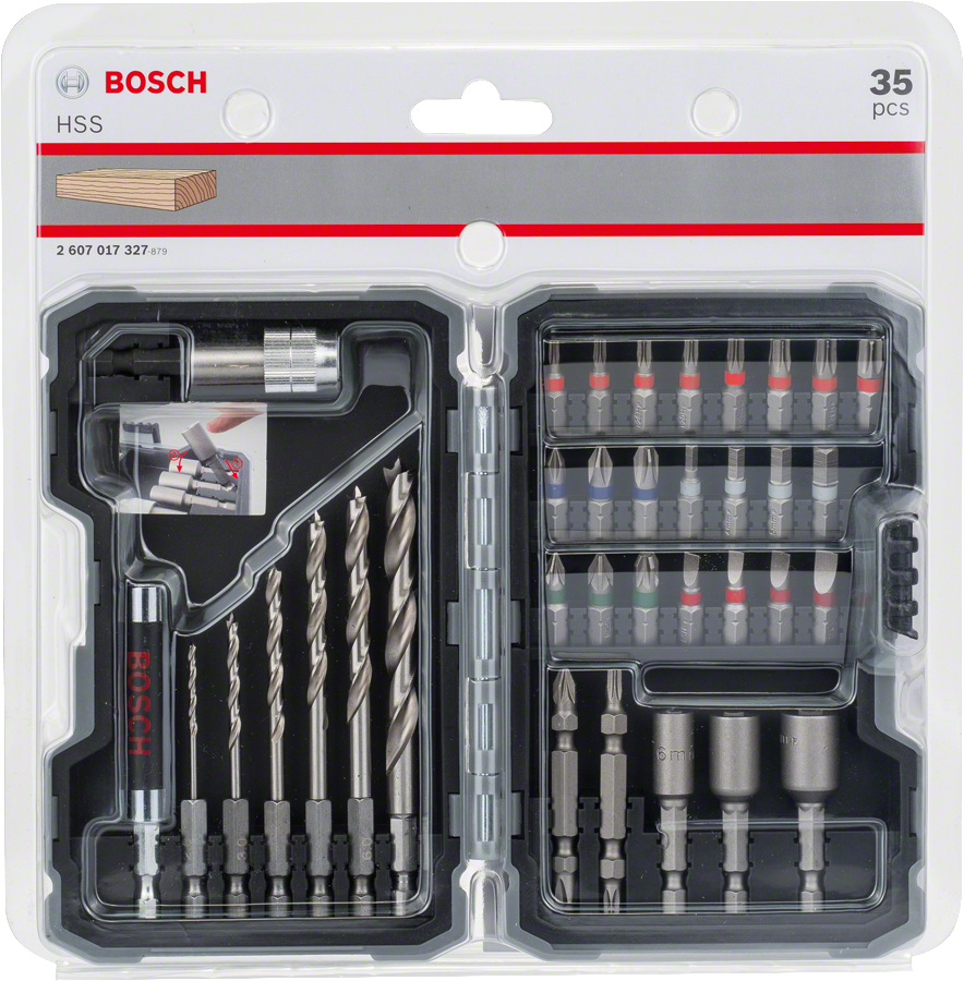 Bosch35 件 HSS 鑽頭和螺絲起子頭組。.