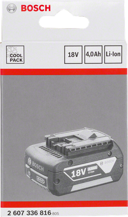 18 V 滑入式鋰離子電池 Bosch 4.0Ah 鋰離子電池組。.