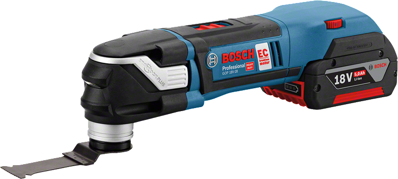 GOP 18V-28 搭配 StarlockPlus 的Bosch GOP 18V-28 無線多功能工具。.