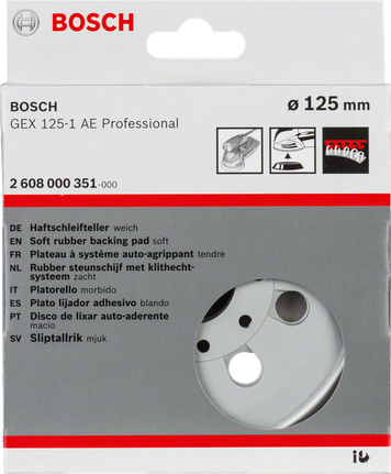 Bosch125 毫米軟橡膠背墊.