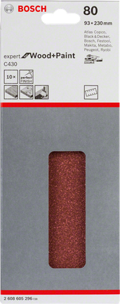 BoschC430 砂紙 93×230mm 10 片裝.