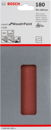 BoschC430 砂紙 93×230 毫米 180 粒度 10 包.