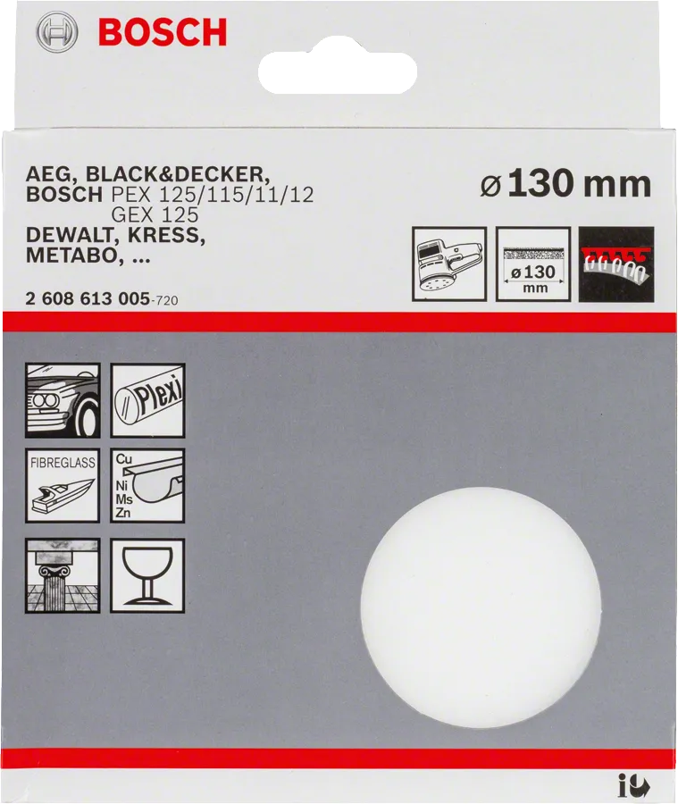 Bosch拋光海綿，直徑130毫米。