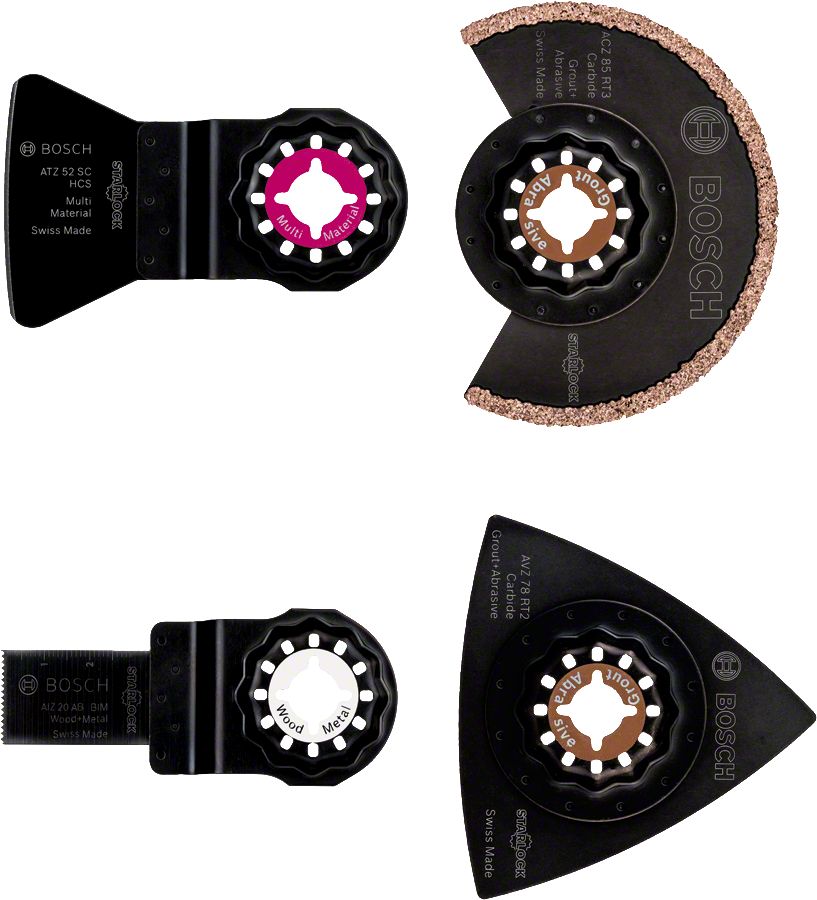 Bosch4 件組瓷磚配件套裝，配有硬質合金刀片。.