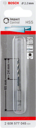 BoschHSS 六角柄麻花鑽頭 2.0mm.