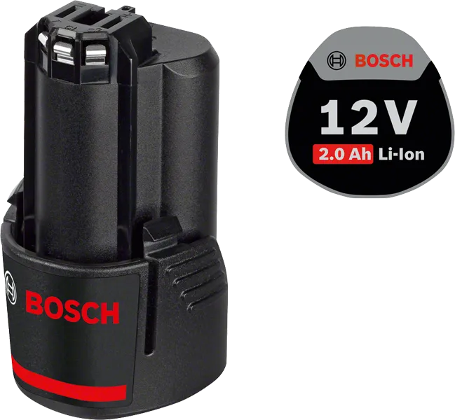 組合套件:GSR 120-LI + GDR 120-LI + 2個GBA 12V 2.0Ah + GAL 12V-20置於手提攜帶箱中 Bosch 2.0Ah 鋰離子電池組。.