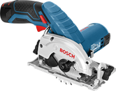 Bosch 12V-26 無線圓鋸，用於木材切割。.