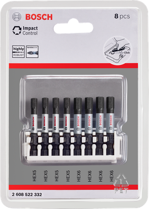 Bosch衝擊控制六角電動批頭套裝 8 件套.
