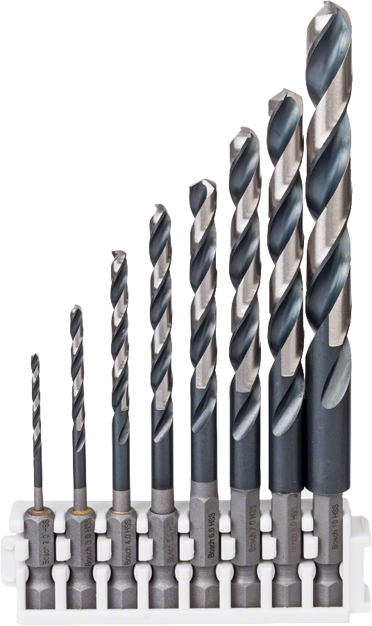 Bosch8 件組衝擊控制 HSS 鑽頭套裝，多種尺寸。.