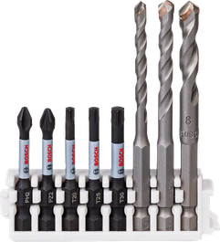 Bosch Hex-9 陶瓷鑽和衝擊鑽頭套裝。.