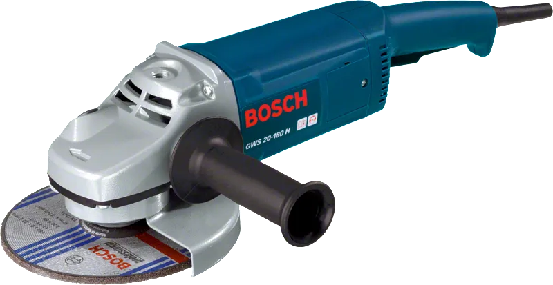 Bosch 20-180 H 角磨機，配有 180 毫米圓盤。