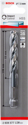 BoschHSS 六角柄麻花鑽頭 7.5 mm。.