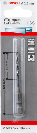 Bosch2.5 mm HSS 六角柄鑽頭.