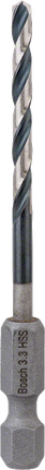 BoschHSS 六角柄麻花鑽頭 3.3 mm。.