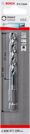 BoschHSS 六角柄麻花鑽頭 6.5 mm。.