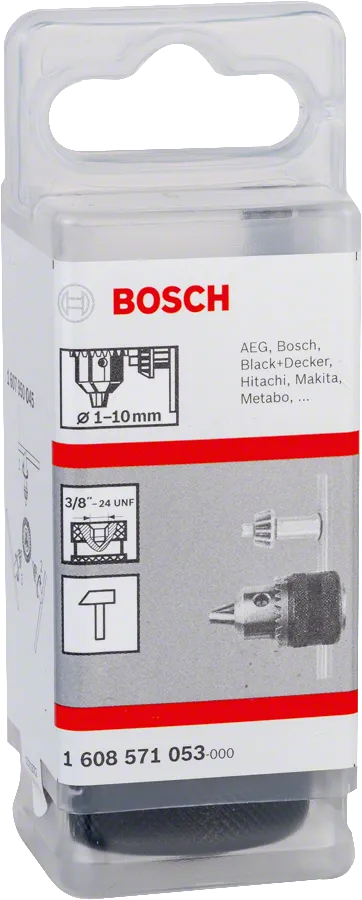 Bosch帶鍵夾頭 1–10 毫米，適用於鑽頭附件。