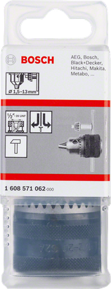 適用於各種品牌的Bosch鑽夾頭 1.5-13mm。