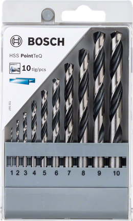 Bosch麻花鑽頭 PointTeQ 10 件組 1-10mm。