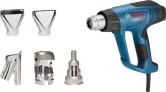 Bosch 20-63 熱風槍配有五個噴嘴配件。.