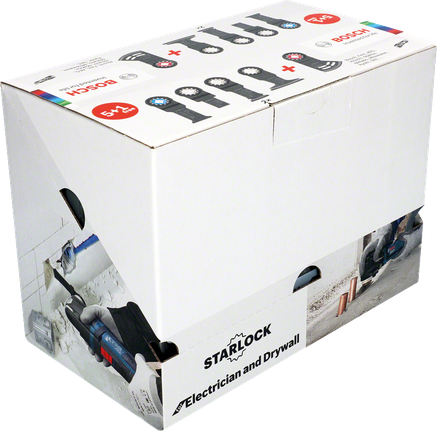 電工與石膏板適用的 Starlock 套件 BoschStarlock 電工刀片和乾牆刀片套裝。